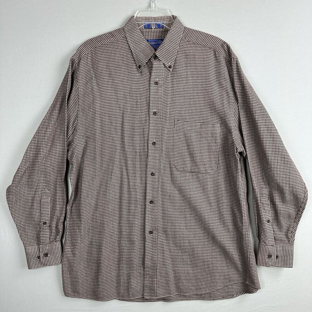 Pendleton Brown Checkered Casual Button Down Shirt - image 8